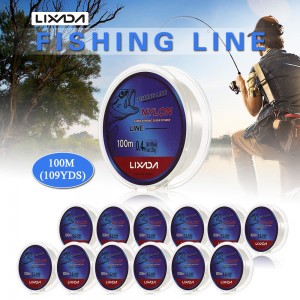 Lixada 100m Fishing Line Thread Clear White Thin Fishing Line Smooth Casting for Freshwater and Saltwater