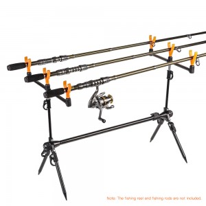 Lixada Adjustable Retractable Carp Fishing Rod Pod Stand Holder Fishing Pole Pod Bracket Fishing Tackle Fishing Accessory