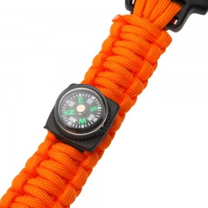 Multi-color Paracord Parachute Cord Emergency Kit Survival Bracelet Rope with Whistle Buckle Compass Flint Fire Starter Outdoor Camping