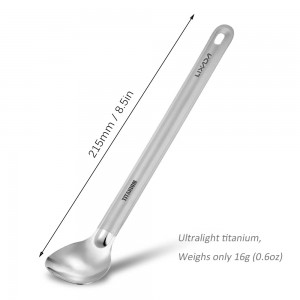 Lixada Titanium Long Handle Spoon with Polished Bowl Outdoor Portable Dinner Spoon Cutlery Camping Backpacking Picnic
