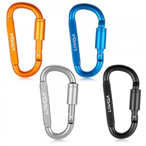 Lixada Aluminum Alloy D-ring Locking Carabiner Screw Lock Hanging Hook Buckle Keychain for Outdoor Camping Hiking