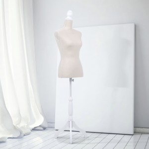 iKayaa Female Mannequin Torso Dress Form with Wood Tripod Stand Pinnable Size 34