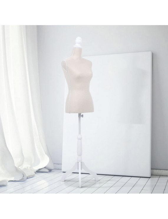 iKayaa Female Mannequin Torso Dress Form with Wood Tripod Stand Pinnable Size 34