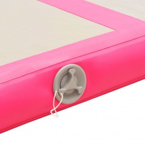 Inflatable exercise mat with pump 500 × 100 × 10 cm PVC pink