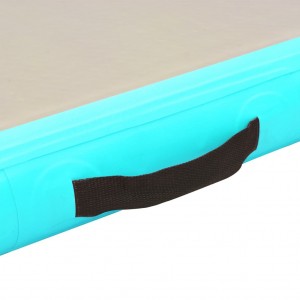 Inflatable exercise mat with pump 400 × 100 × 10 cm PVC green