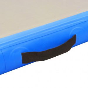 Inflatable exercise mat with pump 300 × 100 × 10 cm PVC blue