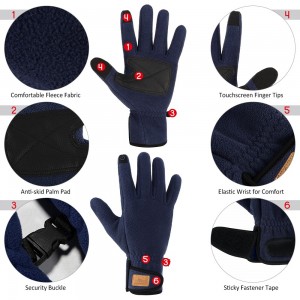 Outdoor Sports Winter Warm Thermal Fleece Gloves Touch Screen Gloves for Men and Women