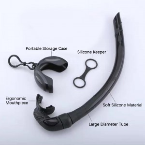 Silicone Foldable Snorkel with Compact Storage Case Women Men Roll Up Snorkel Wet Breathing Tube For Snorkeling