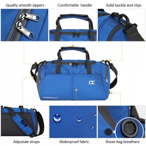 18L Waterproof Travel Duffele Bag with Separate Shoe Compartment for Men Women Sports Gym Tote Bag