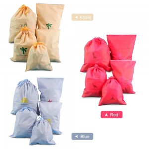 5PCS Drawstring Bag Waterproof Stuff Storage Pouch Toiletry Packing Bag Organizer Slider Pouch Home Camping Traveling Storage Bag